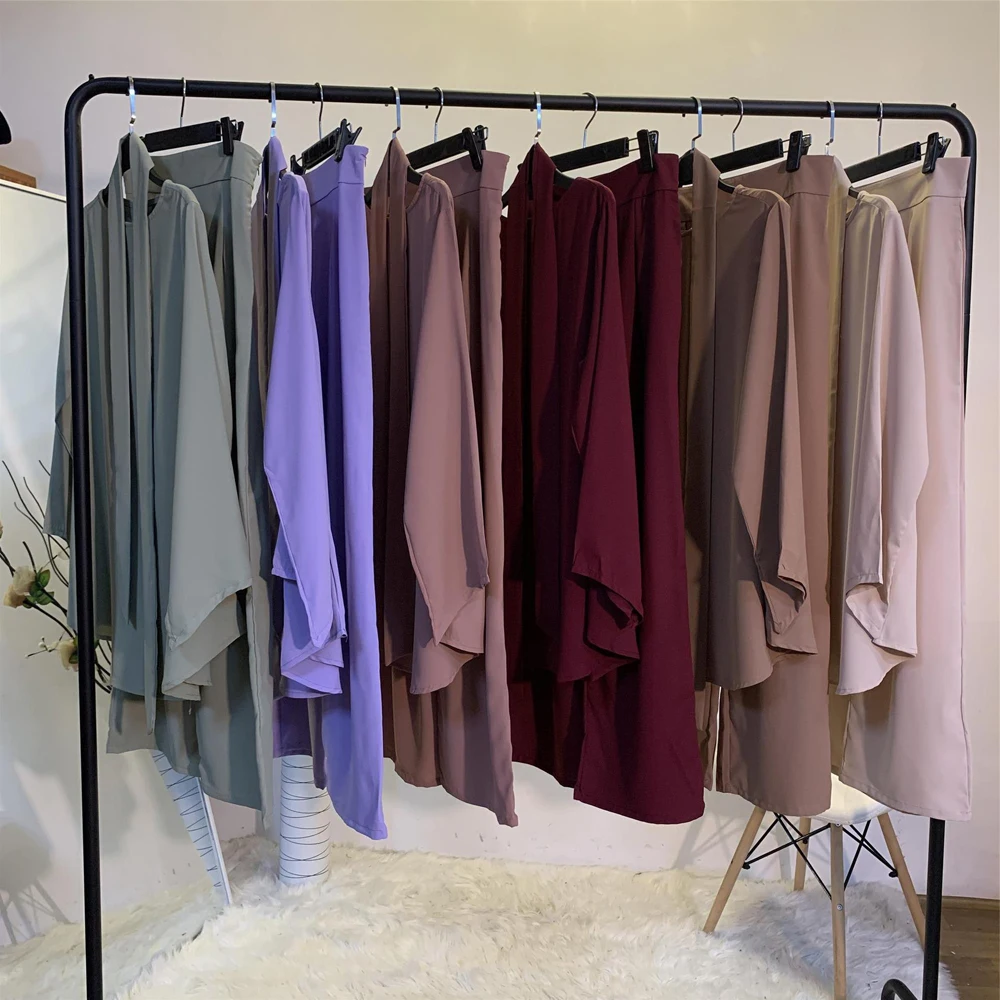 Abaya-Robe Deux Pièces pour Femme Musulmane, Kimono Turc, Pantalon en Y, Hijab, Caftan de Dubaï, Kaftan, Vêtements Islamiques à la Mode