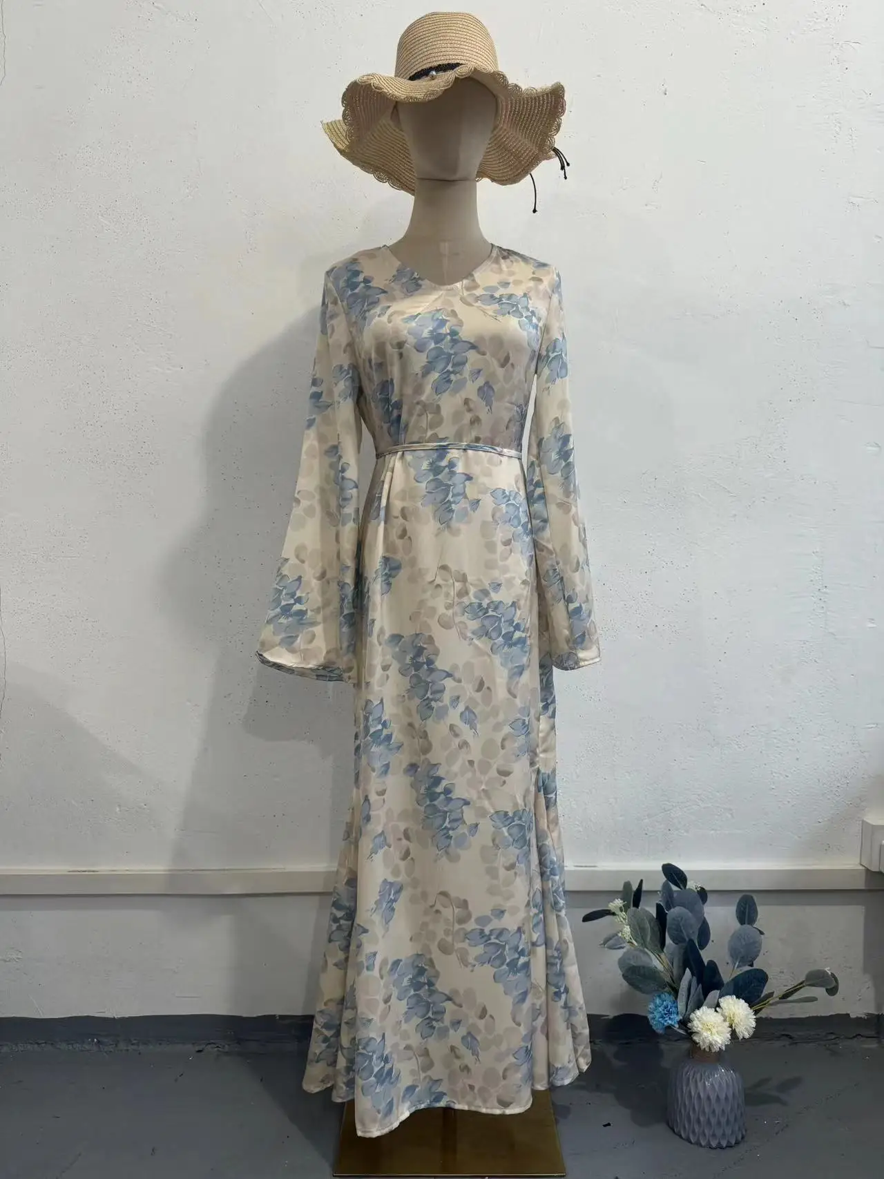 Abaya musulmane de l'Aïd pour femmes, robe de soirée, Jalabiya, imprimé de fleurs, arabe, longue, Ramadan, Maroc, Dubaï, Islam, Kaftan éducatif