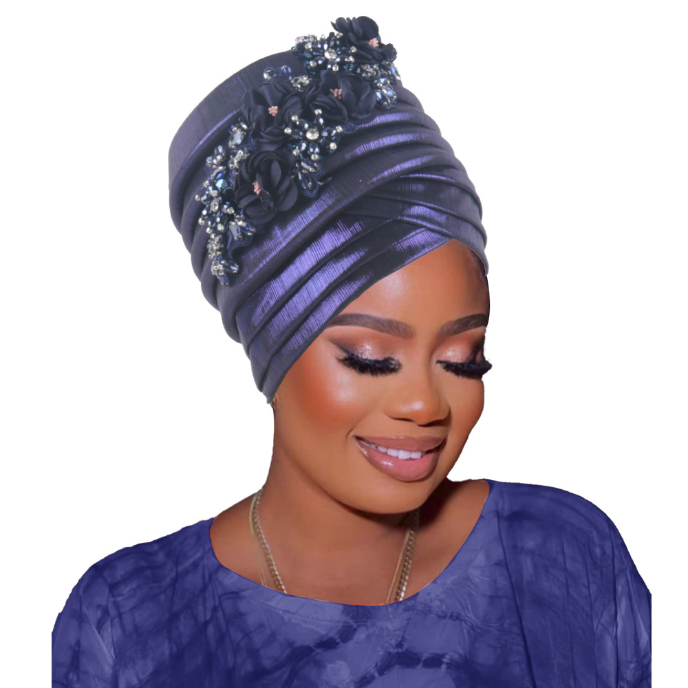 Nigeria Auto Gele Headtie déjà fabriqué Geles de mariage femme bandeau diamant fleur 2025 nouveau bonnet de Turban pour femmes africaines