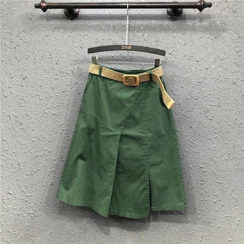 Jupe d'été pour femme, taille élastique, style rétro tendance, inspiration Hong Kong, avec fente, taille haute, de qualité supérieure