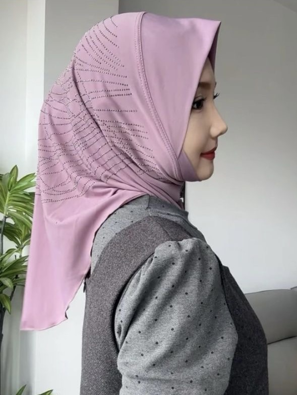 Chapeau musulman musulman pour filles, uni, décontracté, doux, Hijab, couverture scintillante