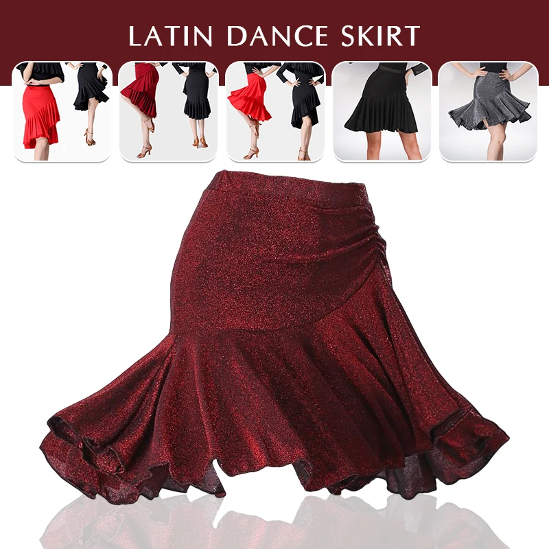 Jupe de danse latine pour femmes, robe de danse de salle de bal, Tango Rumba