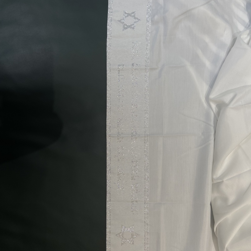 Châle de Prière Éclairé avec Tzitzit, Bande de Cou, Éléments Décoratifs Hébreux, StrihearMagen, FC Atarah, Attention, 140x190cm