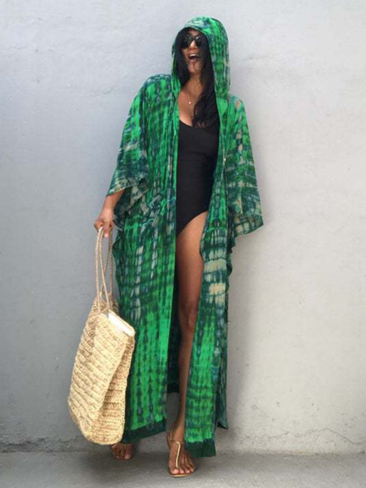 Kimono de plage à rayures pour femmes, vêtements de plage, à capuche, nouvelle collection 2022