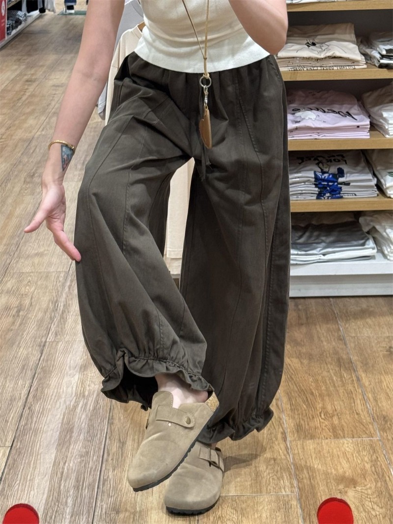 Femmes Floral jambe large pantalons décontractés taille haute pantalon ample 2025 automne nouveauté minceur confort