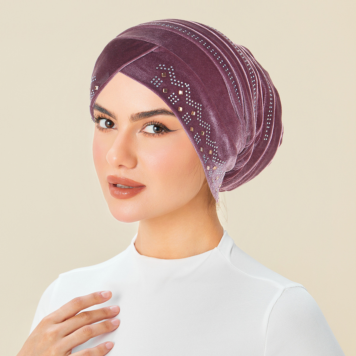 Nouveau Turban Brillant 2026 pour Femme, Bonnet à Strass, Bonnet Chimio, Foulard Musulman, Couvre-chef, Bandana