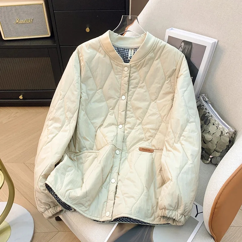 Parka grande taille 4XL pour femmes, vêtements d'extérieur, automne-hiver, manteau léger et fin, mode coréenne, veste rembourrée en coton, 2025