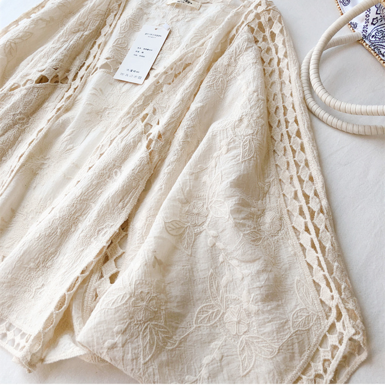 Cache-maillot de bain en coton et lin pour jeunes, broderie à œillets, amissié, point ouvert, Ibiza, Hiphelicopter, pouvez-vous psy, Boho, Bohemian, Top Swimwear, Summer Beach