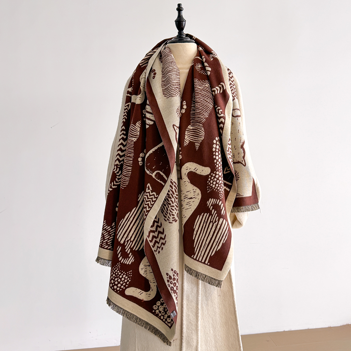 2025 luxe mode femmes chat modèle châle Faux cachemire chaud automne hiver écharpe pour Mujer Femme élégant accessoire Bufand