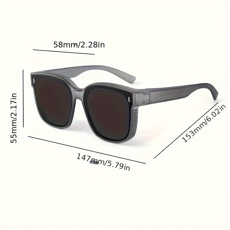 Lunettes de soleil anti-reflets à grande monture pour hommes et femmes, lunettes de soleil tendance à porter par-dessus les lunettes de vue pour la conduite, la plage et les voyages