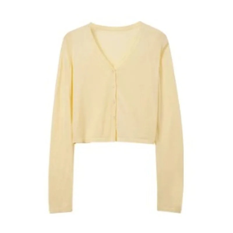 Nouveaux Cardigans et Pulls en Tricot pour Femme à Manches Longues, Col en V, Noir