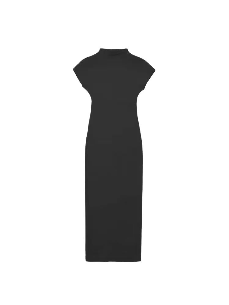 Femmes mode ajusté tricot robe mi-longue Vintage col rond manches courtes robes féminines robes Mujer