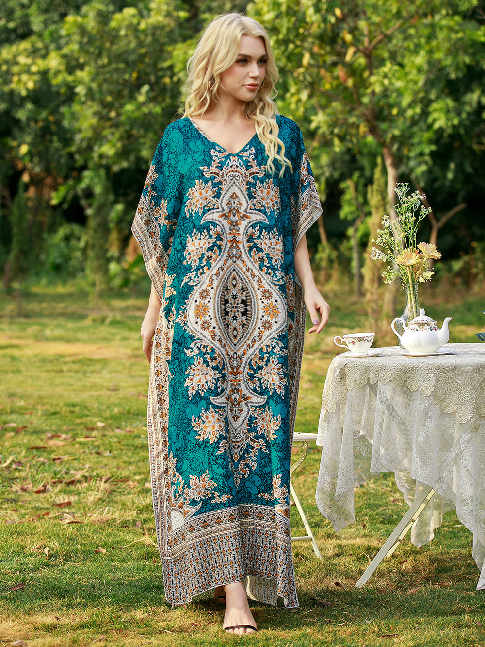 Robe ample du Moyen-Orient pour femmes, jupe imprimée, robe de vacances à la mer, grande taille, nouveau