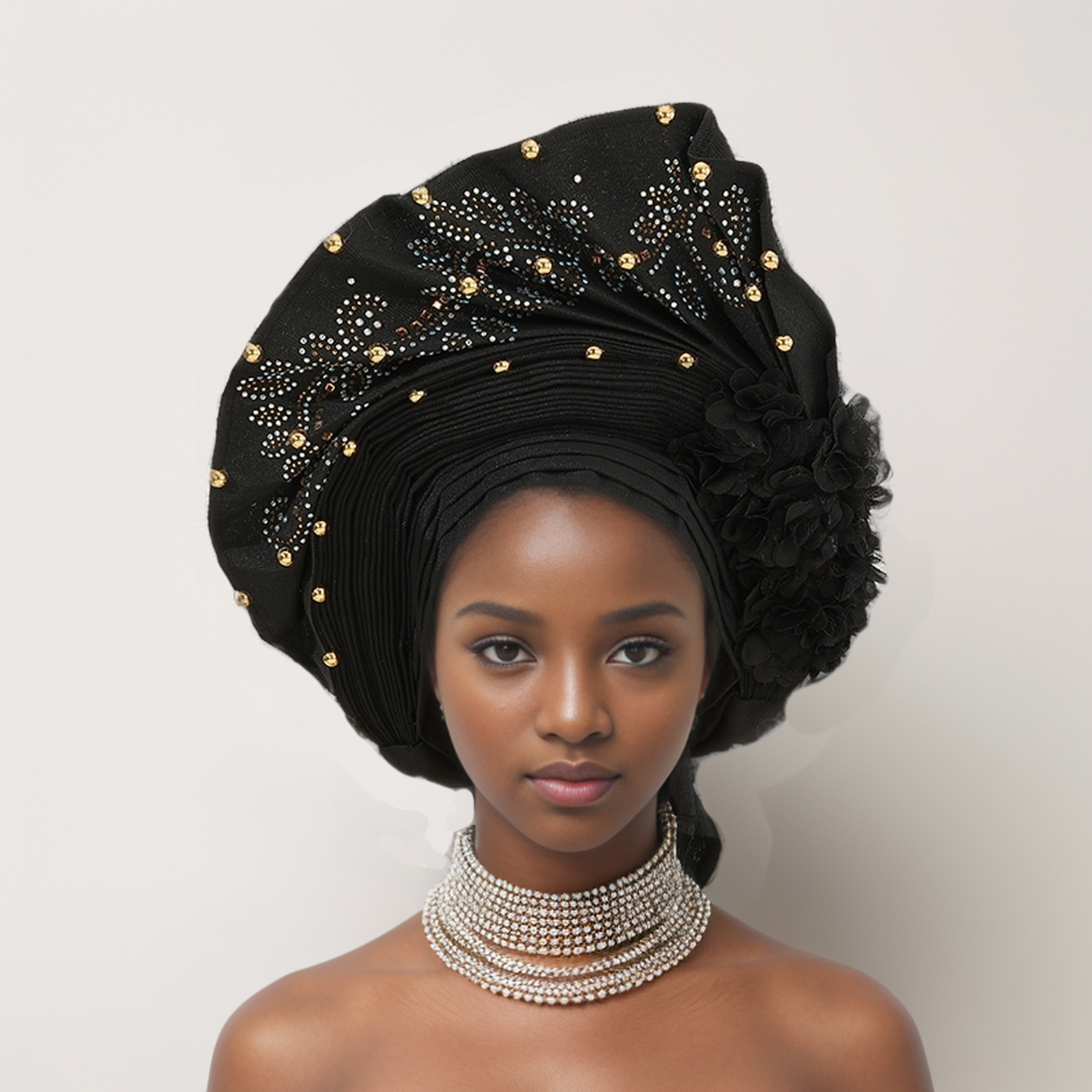 Turban Africain Aso Oke Auto Gele pour Femme, Chapeau Musulman, Écharpe à Cheveux Ronds, Casquette Nigériane, Vêtements de Sauna pour ixde Mariage, Haute Qualité