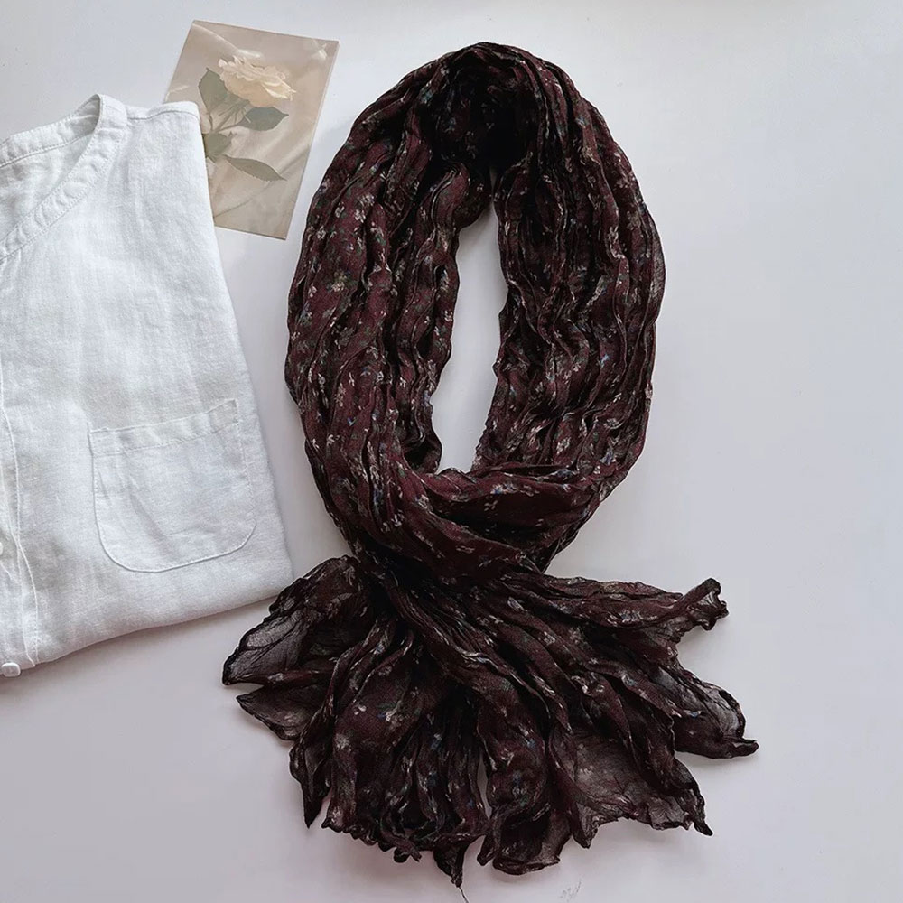 Hijab en coton et lin, fin, respirant, imprimé floral, foulard polyvalent, petit foulard floral, foulard polyvalent pour la tête