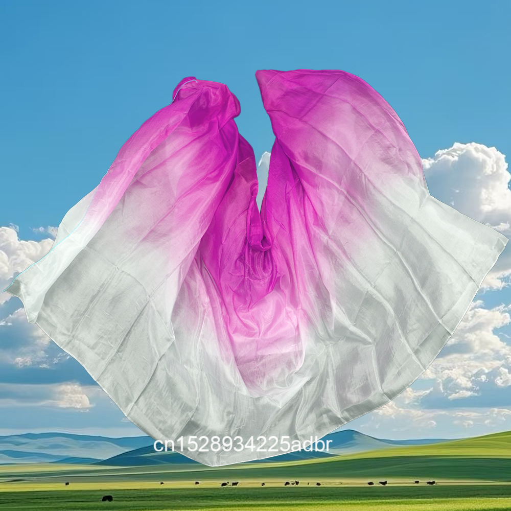 100% soie Performance danse couleur unie Texture claire voile châles femmes écharpe Costumes accessoires danse du ventre voile jaune clair