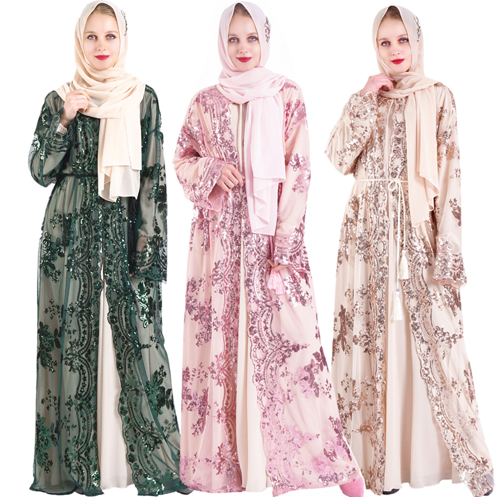 Abaya-Robe de ramadan en polyester pour femmes musulmanes, vêtements islamiques, hijab, caftan, Pakistan, turc, nouvelle collection