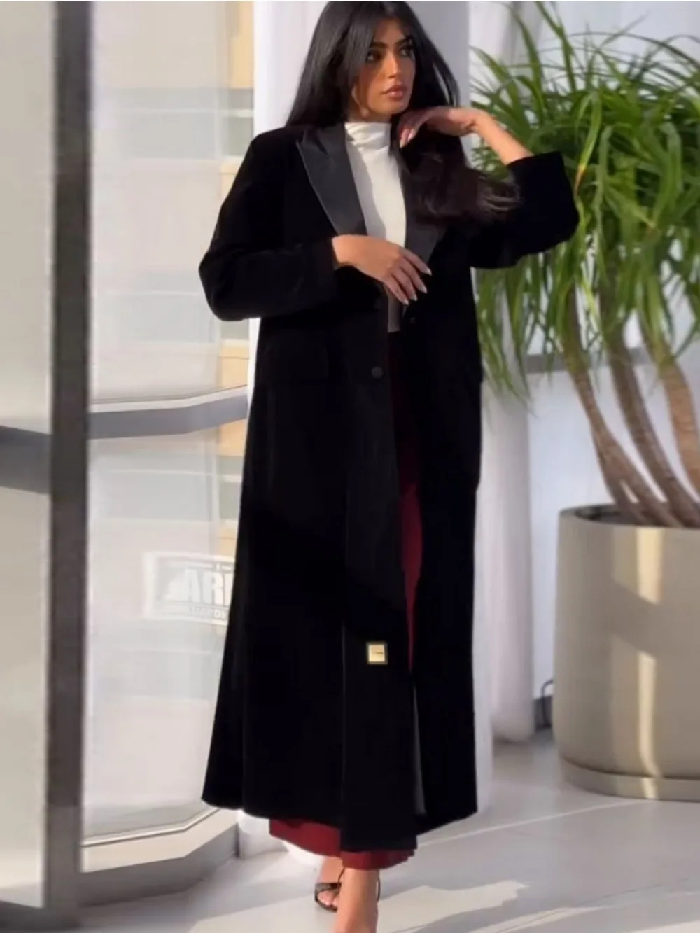 Pardessus à boutonnage simple pour femmes musulmanes, abaya, Eid, revers, marocain, dubaï, caftan, arabe, décontracté, long
