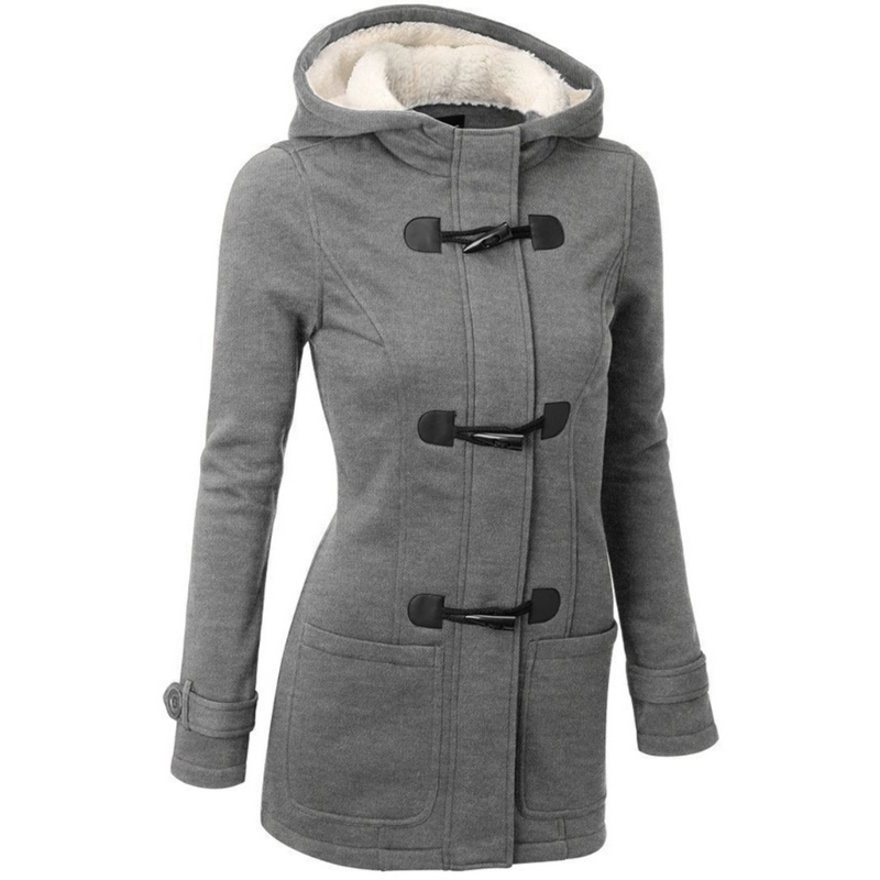 Cardigans à capuche pour femmes, vestes à boutons en corne, manteau polaire, vêtements d'extérieur, hiver, livraison directe