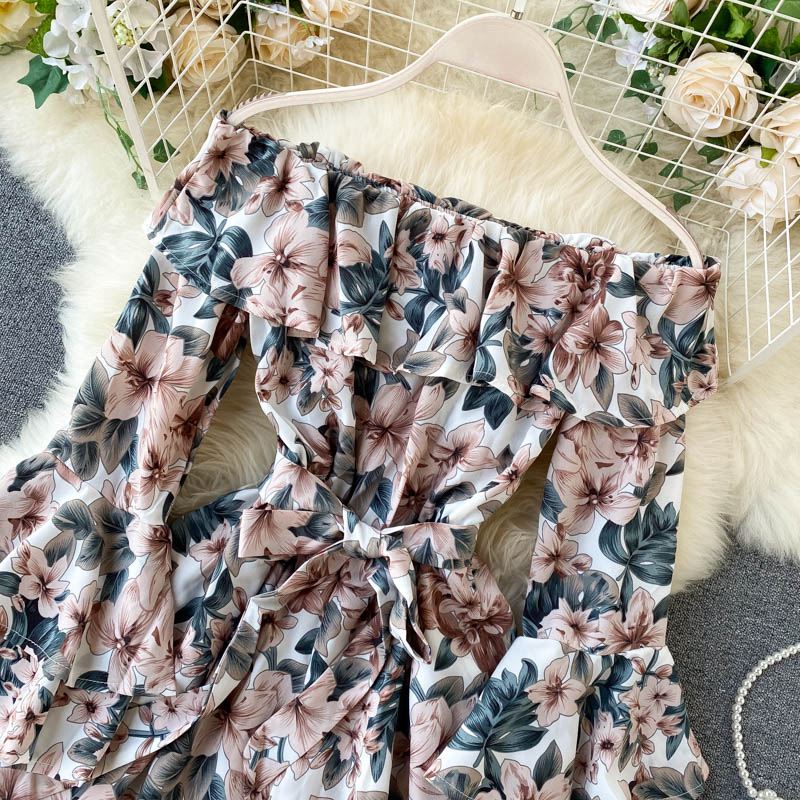 Combinaisons sexy pour femmes, vêtements pour femmes, épaules dénudées, body, manches évasées, vêtements imprimés, 2021 ins