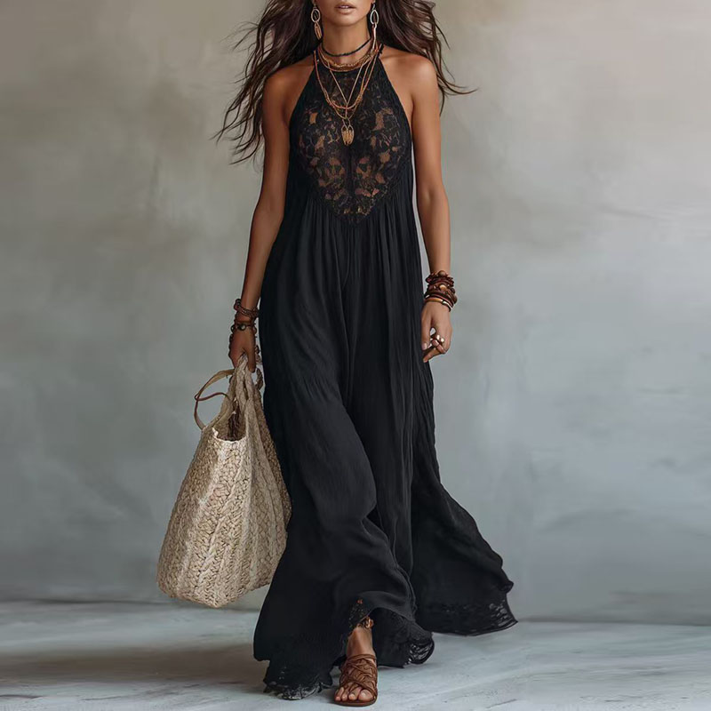 Robe Courte Bohème Imprimée Ample pour Femme, Col Montant, Manches Cloche, Volants, Ourlet Asymétrique, Style Vintage Été 2026, Idéale Plage et Vacances