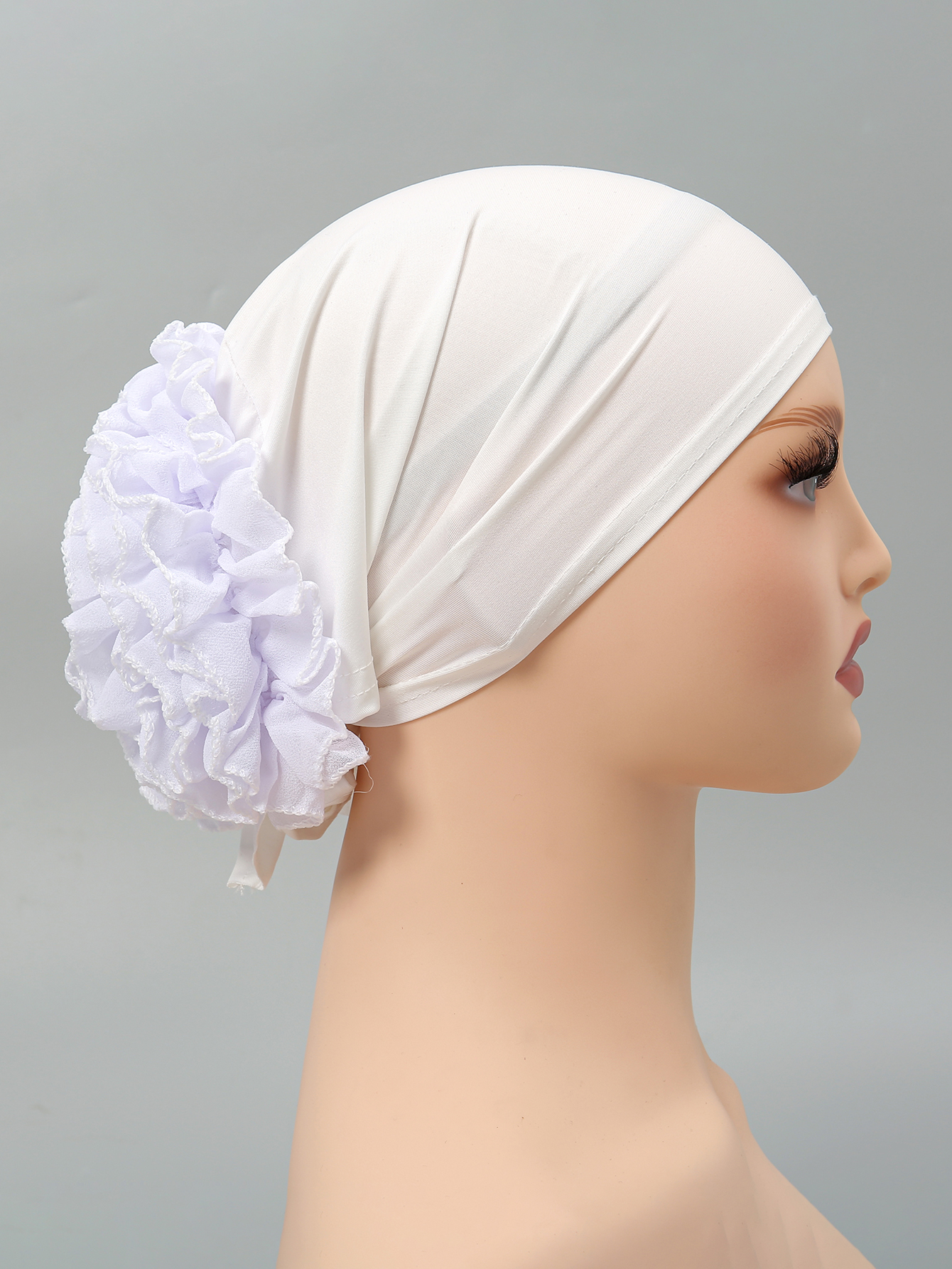 Hijabs avec dentelle et mousseline de soie pour femmes musulmanes, panhua, chapeau astronomique fin, enveloppement de la tête Islam, turban arrière, bande de sauna féminine, document solide