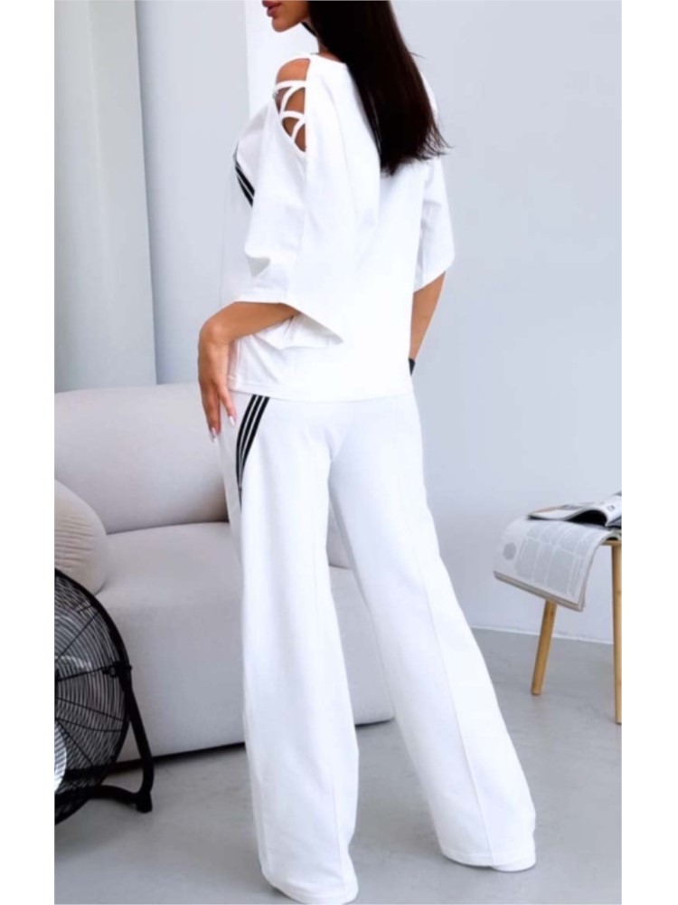 Printemps été femmes mode deux pièces ensembles 2025 nouveau hors-la-épaule ample à manches courtes haut et pantalon costumes tenues vêtements