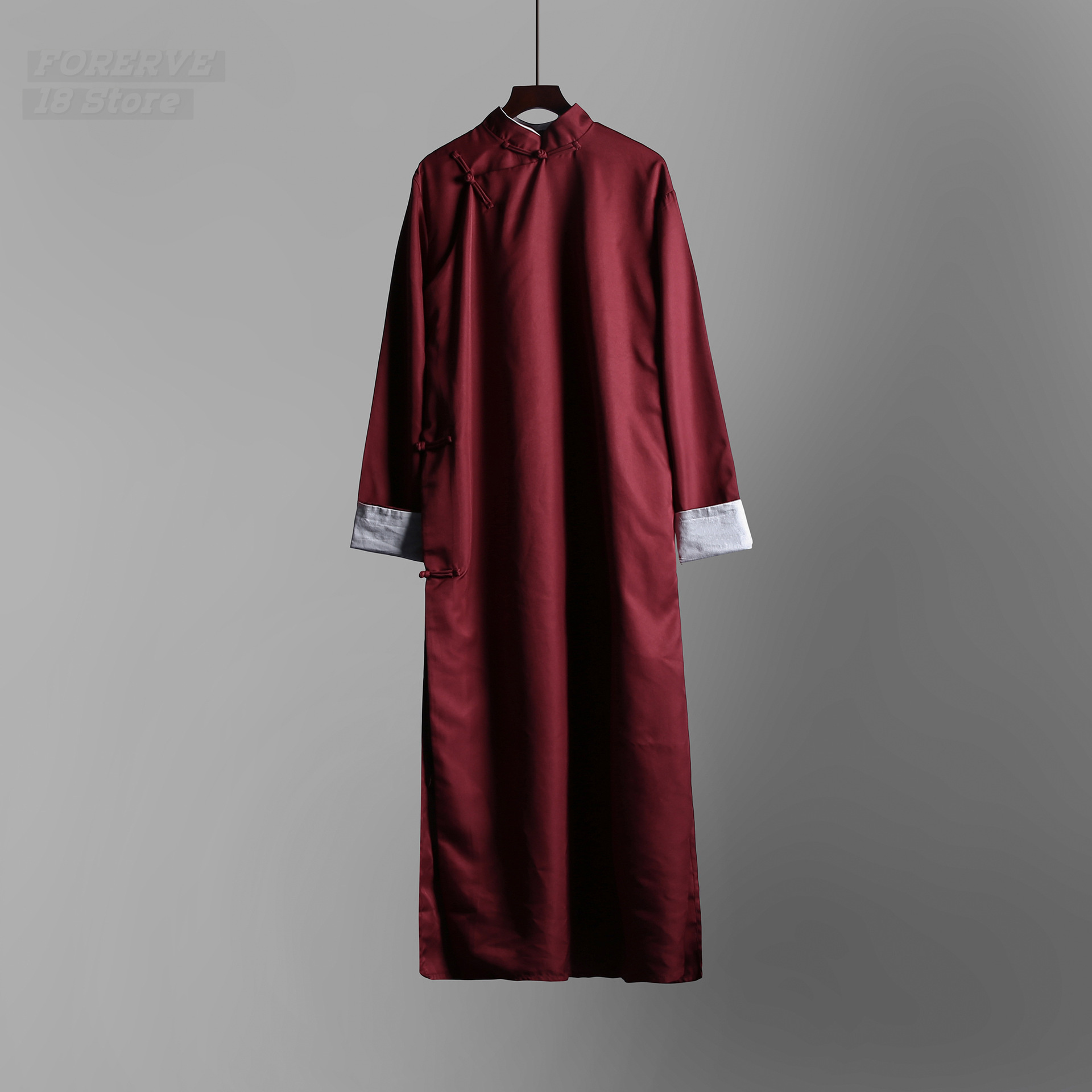 Costume de Kung Fu Wing-Chun Mandarin traditionnel chinois pour hommes, robe de la République de Chine, longue tunique pour homme, imbibée
