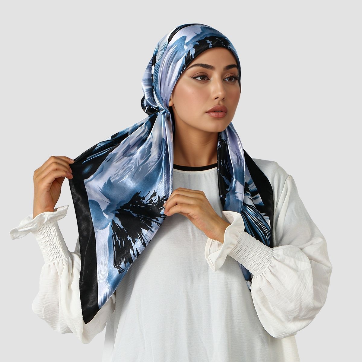 Nouveau Hijab Instantané Imprimé Musulman, Bonnet Turban en Soie Satinée, Foulard de Nuit Élastique pour Dormir, Bandana