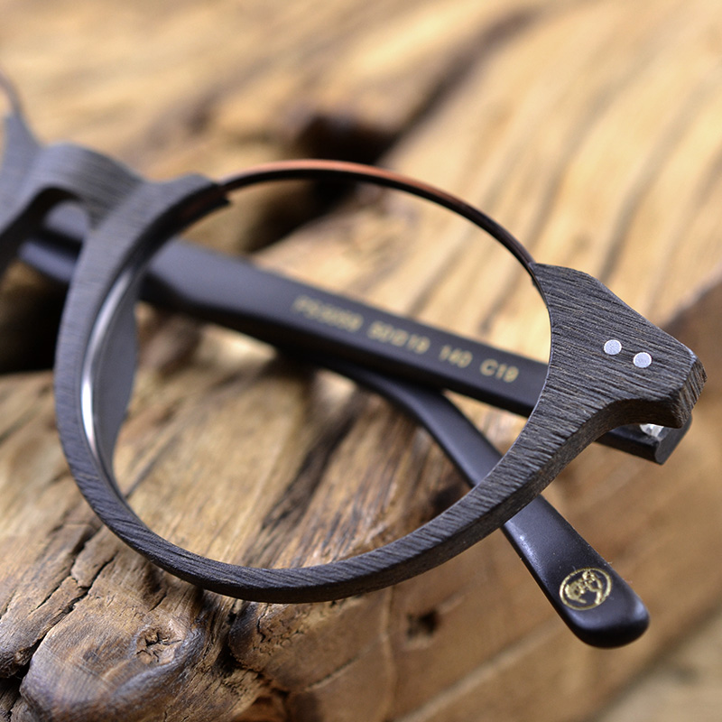 Lunettes Vintage hommes demi-monture ronde métal bois | Cadre de lunettes optiques, lentille claire Prescription rétro lunettes montures femmes