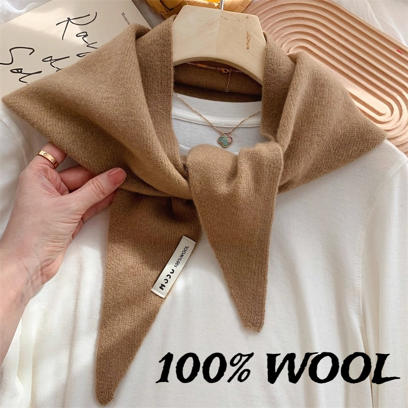Écharpe triangulaire australienne 100% laine pour femmes, Niche coréenne britannique rayée, petit châle Triangle, foulard tricoté chaud, cadeau