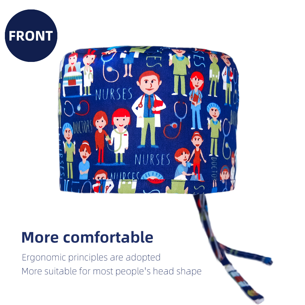Bonnet chirurgical imprimé seins de dessin animé pour femmes, en coton, soins de santé, beauté, gynaecologie, clinique, infirmière, médecin, chapeaux, casquette de gommage d'opération