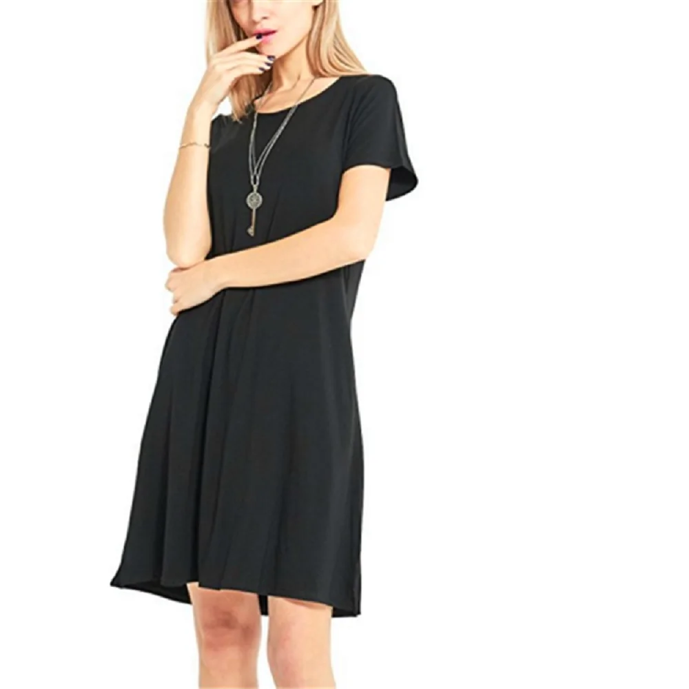 Mini robe bohème brodée personnalisée pour femmes, robes de plage Boho décontractées, robe de soirée à col rond, mini robe d'été à manches courtes