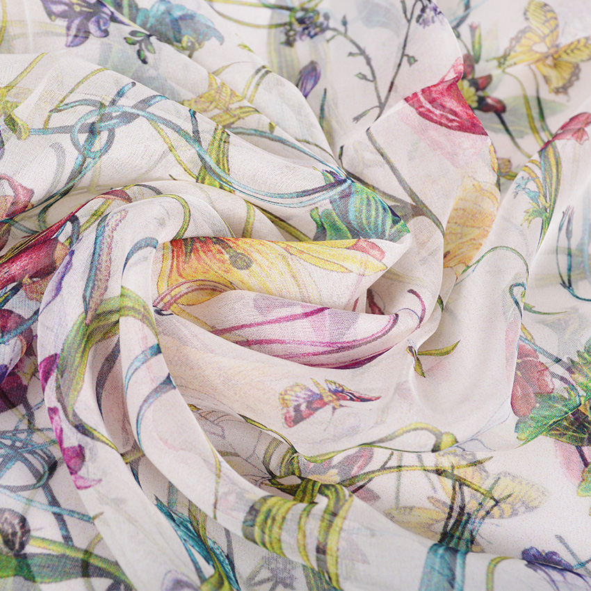[BYSIFA] blanc 100% foulard en soie Cape mode conception florale longues écharpes femmes été Utralong plage châle hiver Scarves180*110 cm