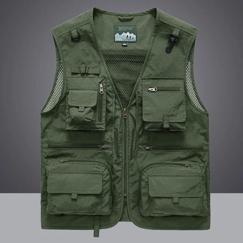 Gilet d'été décontracté pour hommes, grande taille 6XL, pantalon de travail sans manches, gilet multi-poches, veste de travail tactique pour hommes