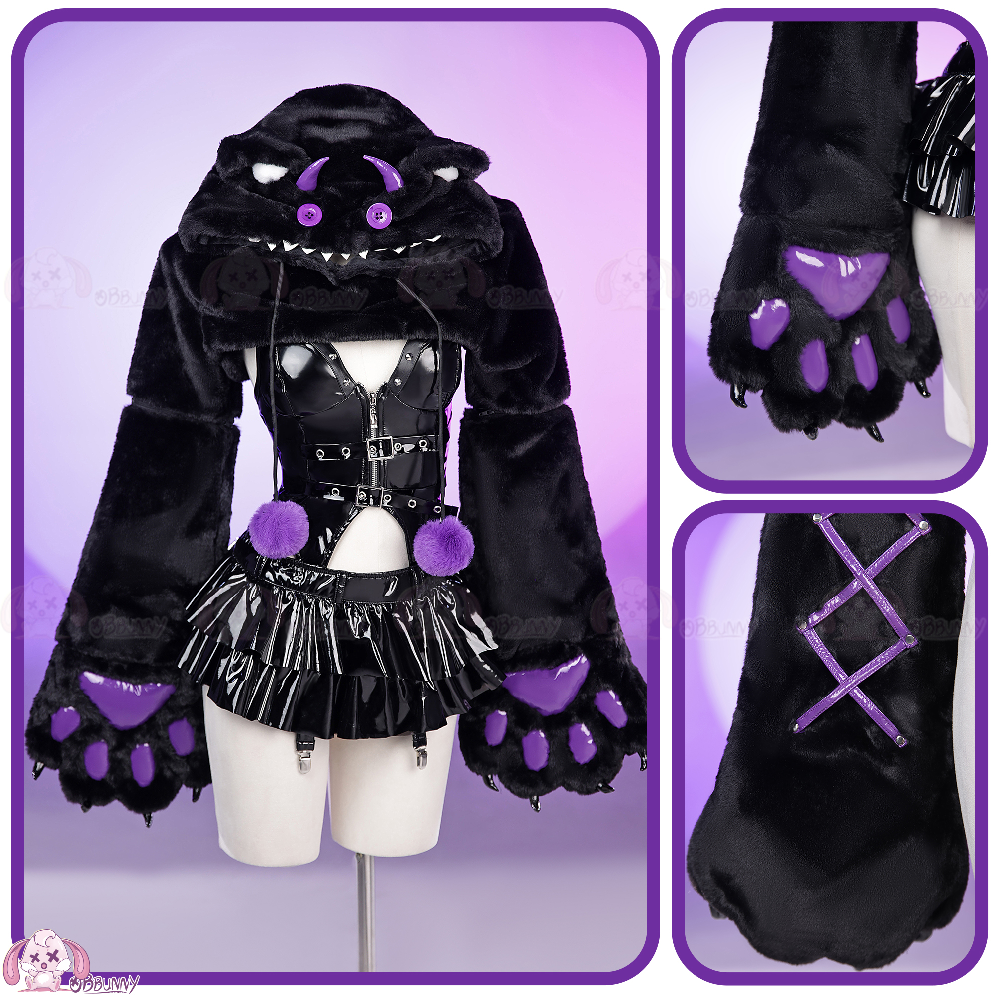 Costume de Cosplay Anime lapin fille pour femmes, body en cuir Sexy Kawaii, uniforme patte de chat mignon, vêtements de fête de carnaval d'halloween
