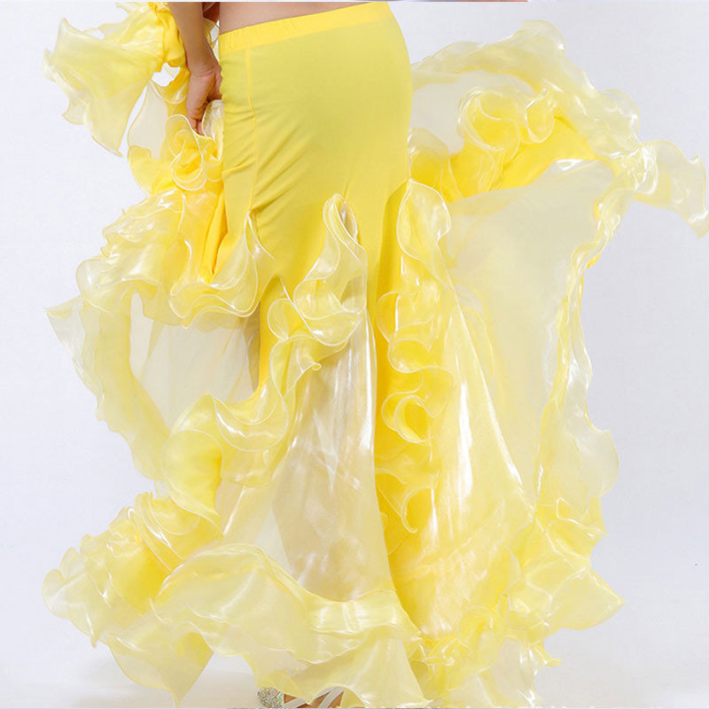 Femmes en mousseline de soie danse du ventre jupe Costume adulte arabe pratique leçon classe porter robe fête Performance Dancewear Costume tenue