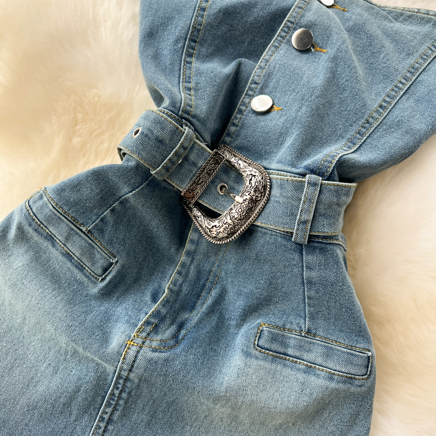 Robe en jean femmes robes fourreau Vintage Sexy robes sans manches dos nu ceinture lavée taille serrée fendue robe d'été 2025