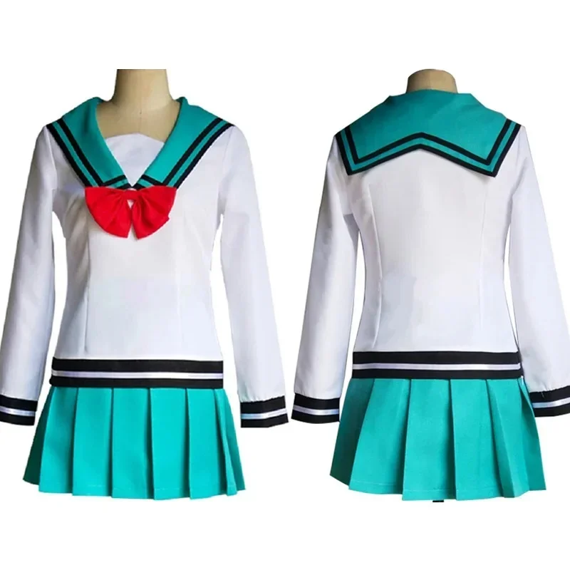 Ensemble de costume de cosplay uniforme de marin japonais style anime, haut à manches longues, jupe plissée, nœud papillon, chaussettes, tenue de jeu de rôle pour femme