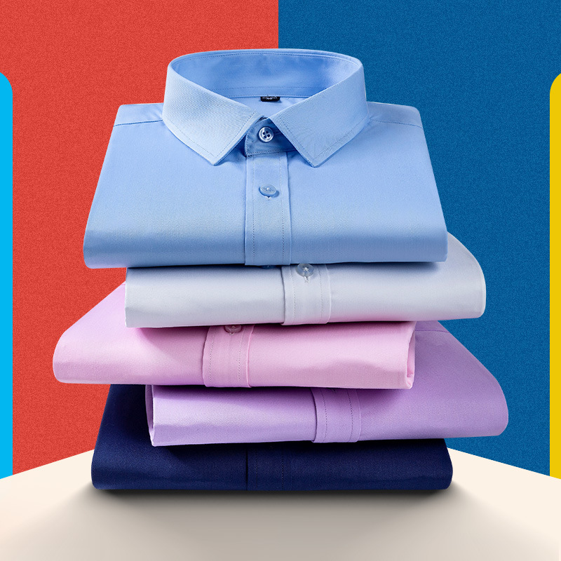 Chemise à manches longues pour hommes, outillage Business décontracté, sans fer, haut uni, de haute qualité, slim, confortable, mode printemps et été