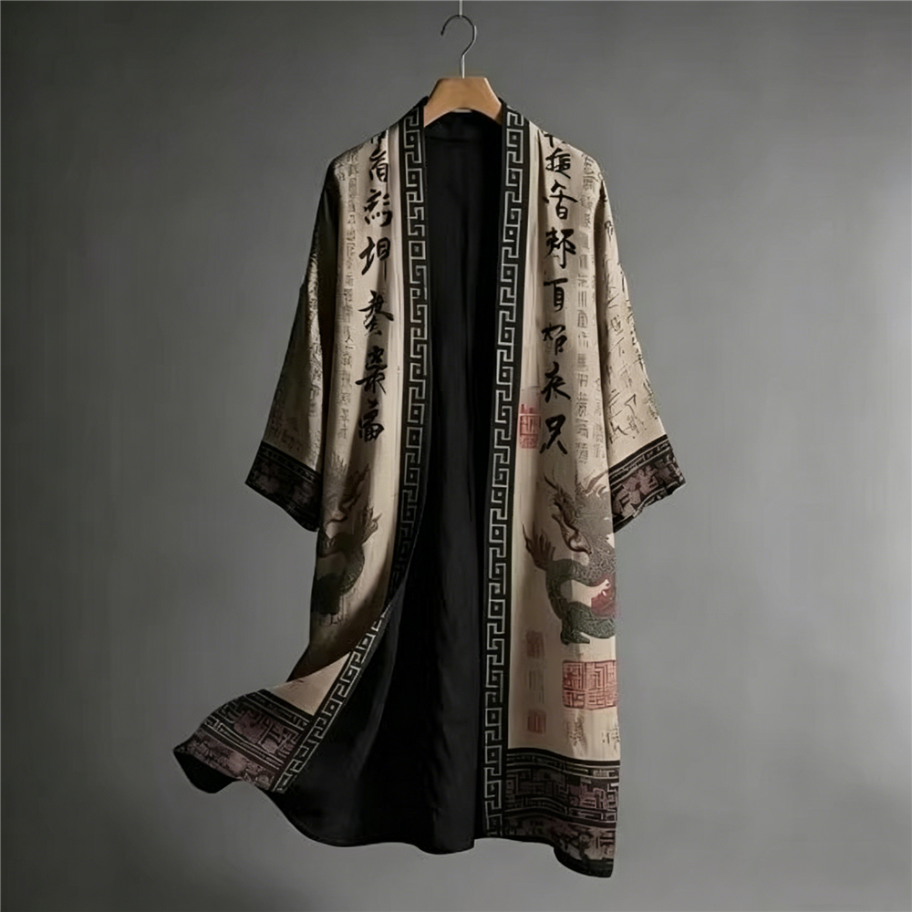 Kimono japonais pour hommes, Hanfu chinois imprimé, chemise de plage ample décontractée longue d'été pour femmes, Yukata Haori