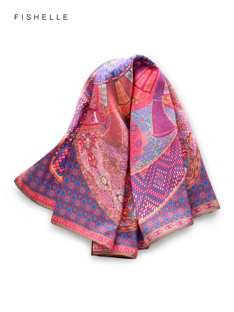 Magnifique foulard 100% soie imprimé, châle enveloppement sergé, Bandana Hijab carré pour femmes, bandeau, foulard, cadeaux luxueux pour dames