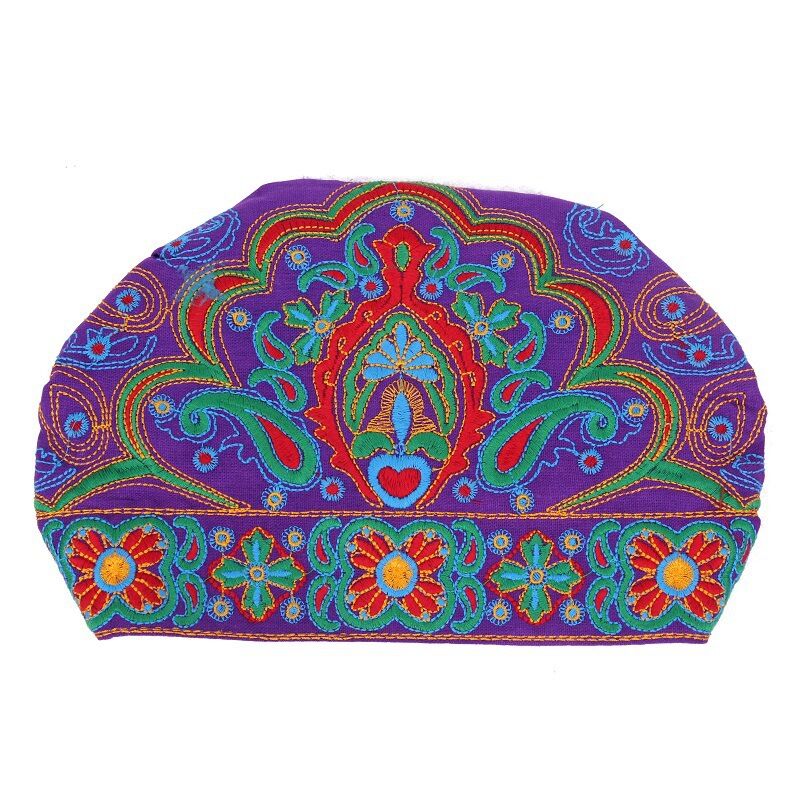 Chapeau brodé de fleurs pour femmes, style mexicain ethnique vintage, imprimé rouge