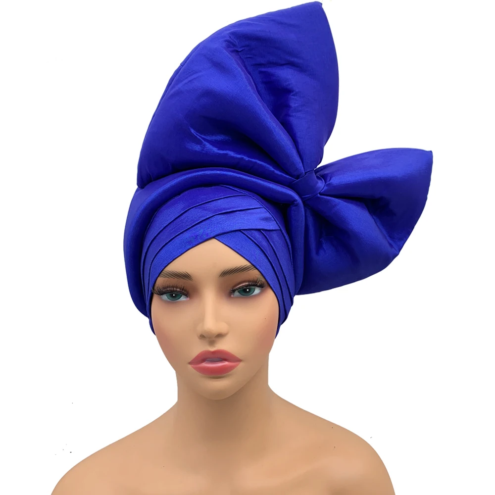 Casque exagéré africain Auto Gele couvre-chef Nigeria fête chapeaux chapeau dame bandeau grand nœud papillon Turban casquette pour les femmes