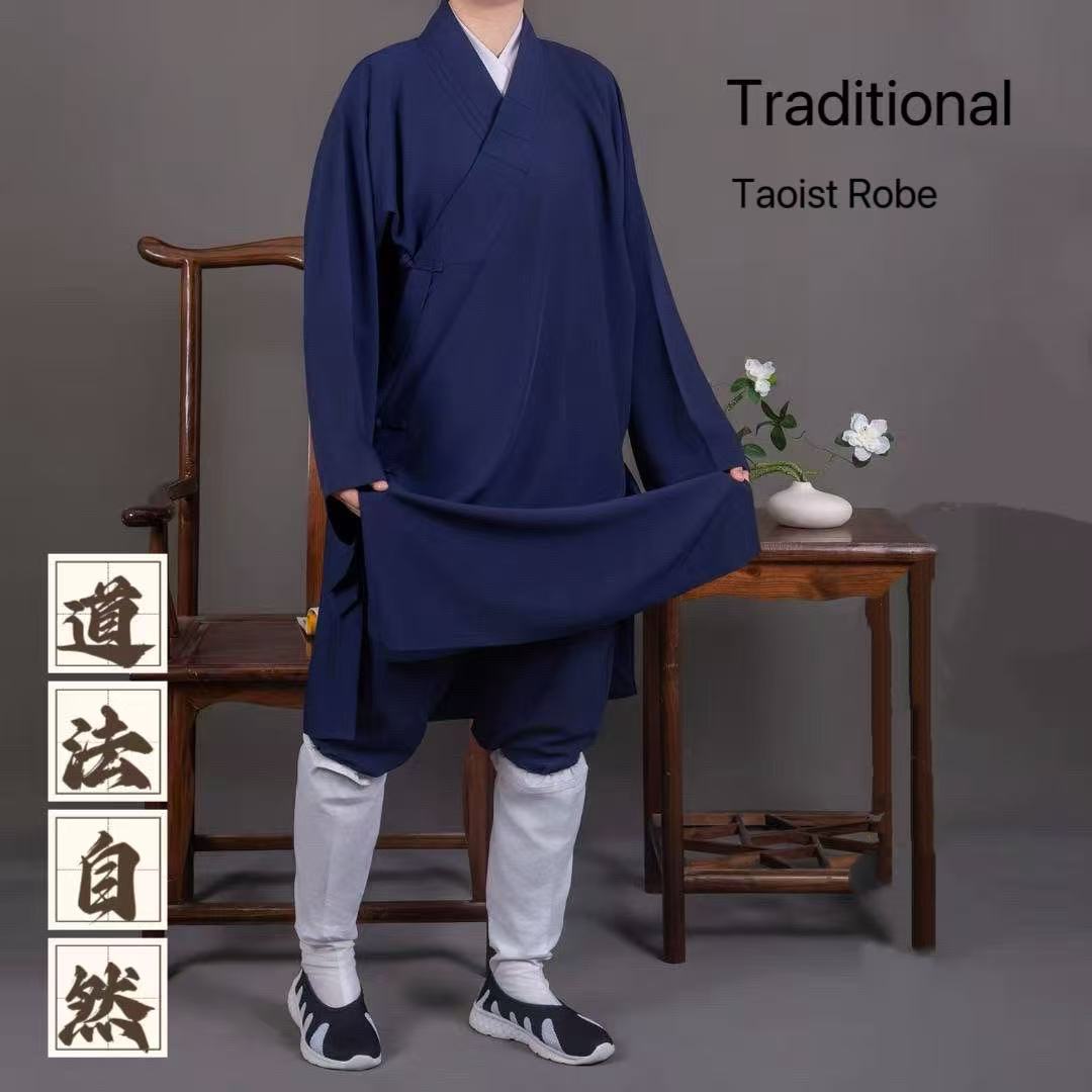 Robe taoïste pour hommes et femmes, vêtements traditionnels chinois, Costume à col incliné Sanqing, costumes d'exercice de méditation Vintage, automne et hiver