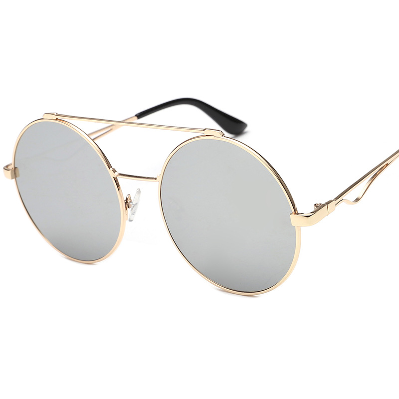 Lunettes de soleil de forme ronde pour femmes et hommes, élégantes, à Double pont, pour la conduite et les voyages