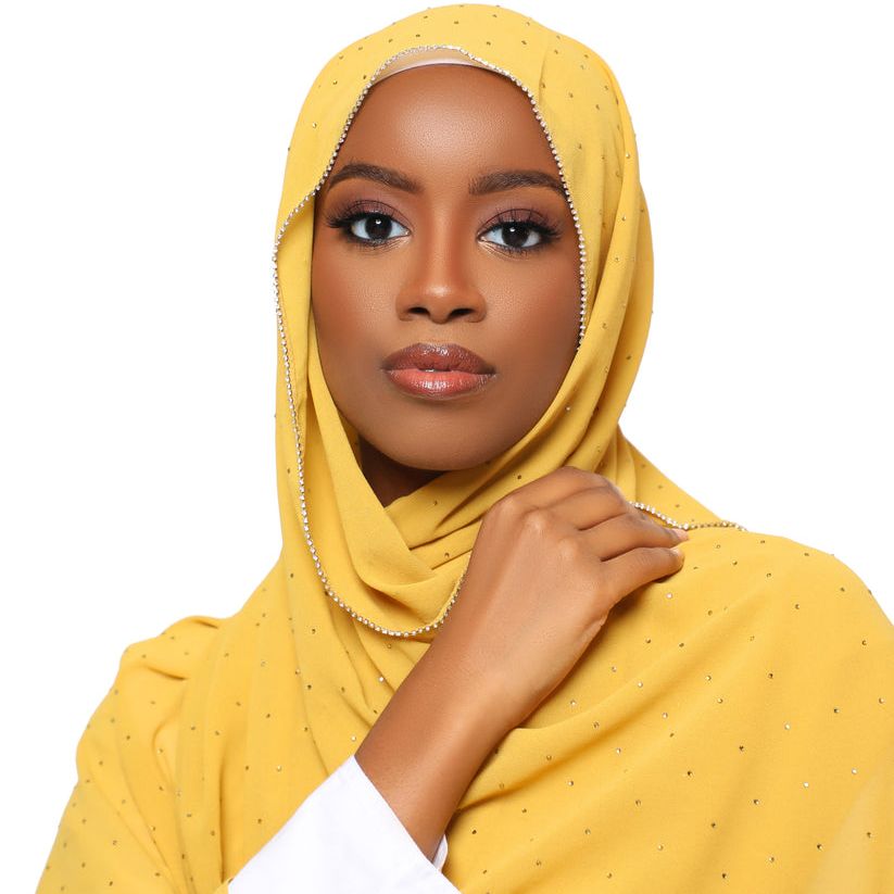 Diamant mousseline de soie Hijabs foulards femmes châles musulmans strass foulard enveloppes Turban vêtements islamiques solide Bandana Bufandas