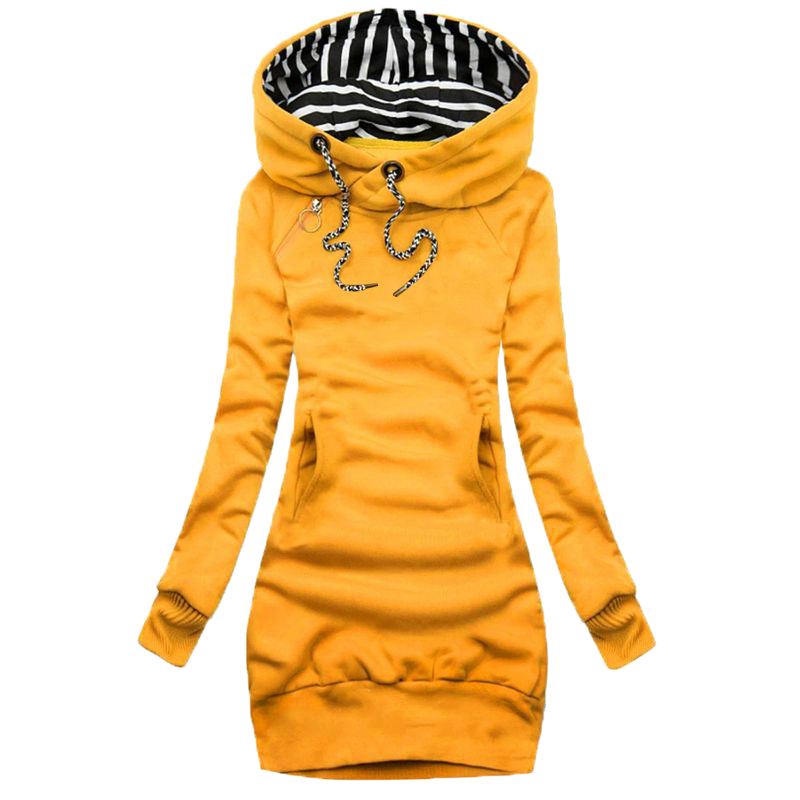 Femmes robe pull à manches longues robe à capuche automne hiver décontracté mince pull à capuche robe