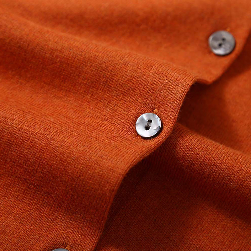 Pull cardigan en cachemire pour femme, mélange de mûrier, monochromatique, col rond, boutons vers le bas, manches longues, L, XL, média, Circ053