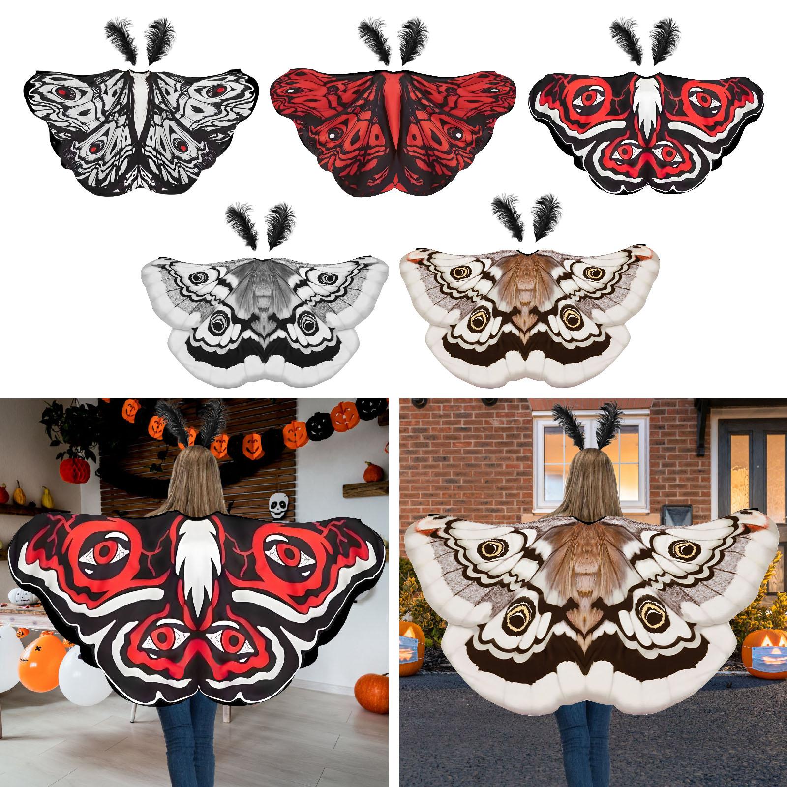 Décorations de Cape papillon d'halloween, cadeau décoratif avec casque pour jeu de rôle, fête de carnaval, mascarade, spectacle sur scène